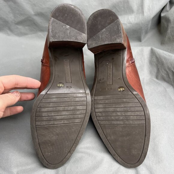 Enzo Angiolini Size 9.5 Ankle Boots Konak Shoes Leather Brown Red Jizelle - Picture 11 of 12